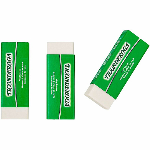 Ticonderoga White Erasers White - Block - Vinyl - 4 / Pack - Soft, Latex-free, Smudge-free, Residue-free, Non-tearing, Non-toxic, Easy Grip (X38004)