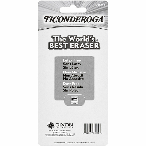Ticonderoga White Erasers White - Block - Vinyl - 4 / Pack - Soft, Latex-free, Smudge-free, Residue-free, Non-tearing, Non-toxic, Easy Grip (X38004)