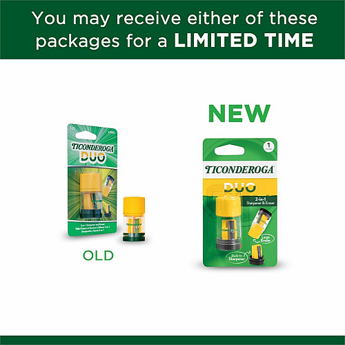 Ticonderoga DUO Manual Pencil Sharpener Multicolor - 1 Each (X39001)