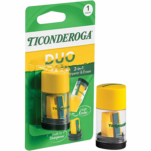 Ticonderoga DUO Manual Pencil Sharpener Multicolor - 1 Each (X39001)