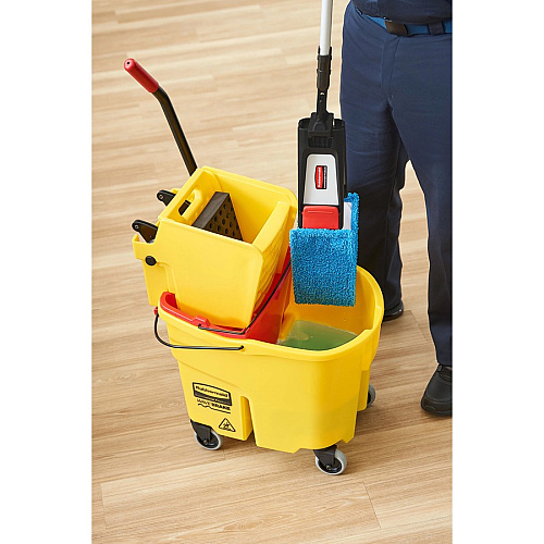 Rubbermaid Commercial Adaptable Flat Mop Microfiber Pad 19.5" Length x 5.5" Depth - MicroFiber - Blue - 12 / Carton (2132427CT)