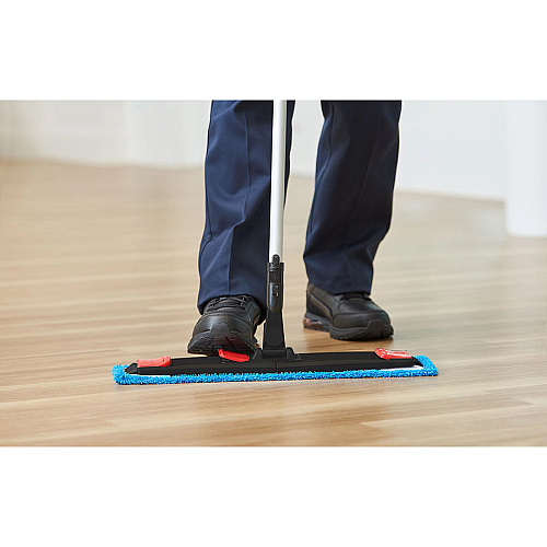 Rubbermaid Commercial Adaptable Flat Mop Microfiber Pad 19.5" Length x 5.5" Depth - MicroFiber - Blue - 12 / Carton (2132427CT)