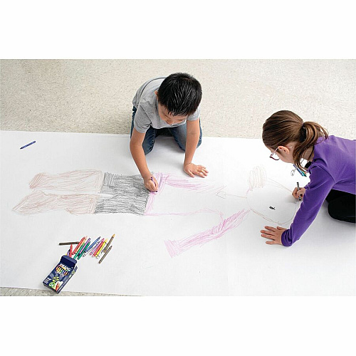 Pacon Antimicrobial Paper Rolls School, Drawing, Banner, Display, Office, Restaurant, Sketching - 48" Width x 200 ft Length - White - Paper - 1 Roll (P1050101)
