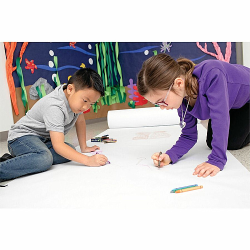 Pacon Antimicrobial Paper Rolls School, Drawing, Banner, Display, Office, Restaurant, Sketching - 48" Width x 200 ft Length - White - Paper - 1 Roll (P1050101)