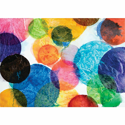 Spectra Art Tissue Deluxe Bleeding Circles Paint - 2250 Piece(s) x 4" Diameter - Cerise, National Blue, Chinese Red, Spring Green, Dark Pink, Scarlet, Magenta, Sky Blue, Canary, Orchid, Azure Blue, ... - Tissue, Paper - 1 Bag (P0058530)