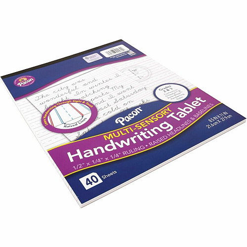 Pacon Multi-Sensory Ruled Handwriting Tablet Student - White - 1 Each (P2469)