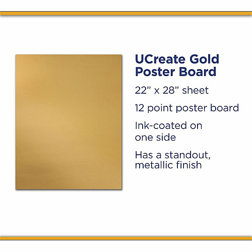 UCreate Metallic Poster Board Classroom, Poster, Mounting, Project - Yellow - 25 / Carton (P54981)