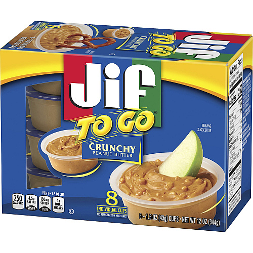 Jif To Go Peanut Butter Cups - Chunky Peanut - 1.50 oz - 8 / Pack (24130)