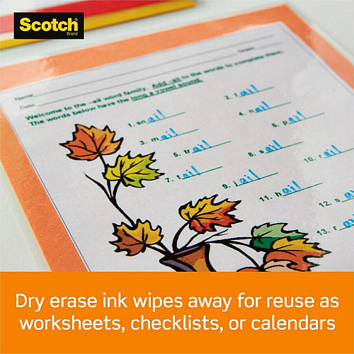 Scotch Laminating Pouch Sheet Size Supported: Letter - Laminating Pouch/Sheet Size: 8.90" Width x 11.40" Length - for Document, Artwork, Sign, Flyer, Schedule, Certificate, Home, Office, Classroom, Paper - Photo-safe, Tear Proof, Spill Resist (TP385450DE)