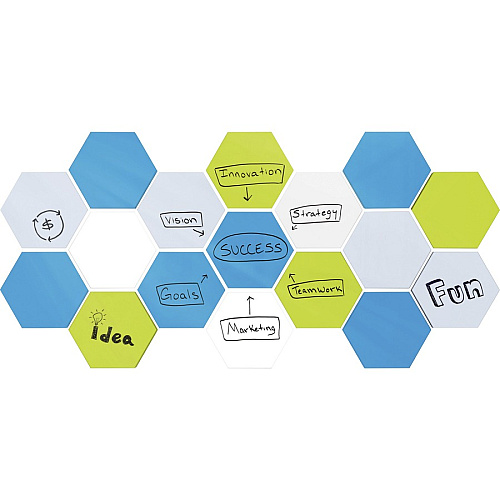 Ghent Powder-Coated Hex Steel Whiteboards 21" (1.7 ft) Width x 18" (1.5 ft) Height - Blue Steel Surface - Hexagonal - Magnetic - 1 Each (HEXS1821BB)