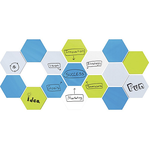 Ghent Powder-Coated Hex Steel Whiteboards 21" (1.7 ft) Width x 18" (1.5 ft) Height - White Steel Surface - Hexagonal - Magnetic - 1 Each (HEXS1821WH)