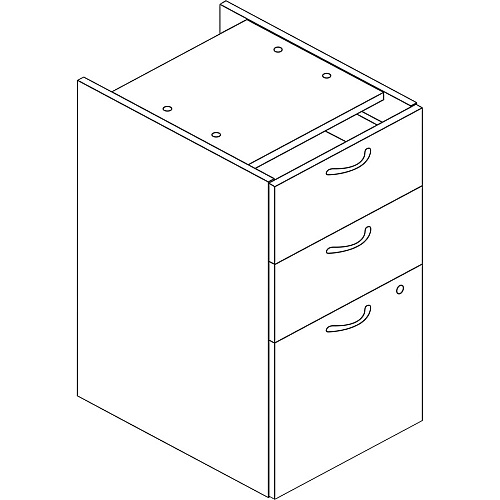 HON Mod HLPLPSBBF Pedestal 28" Height x 15" Width x 20" Depth - 3 x Box, File Drawer(s) - Finish: Traditional Mahogany, Laminate (PLPSBBFLT1)