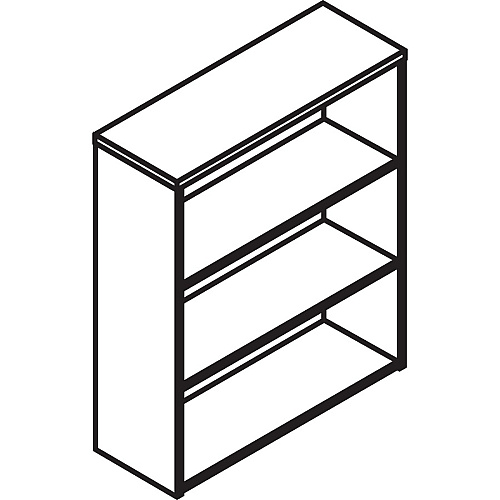 HON 10500 Bookcase 43.4" Height x 36" Width x 13.1" Depth - 3 Shelve(s) - Material: Laminate - Finish: Sterling Ash - Leveling Glide (105533LS1)