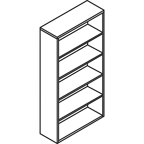 HON 10500 Bookcase 71" Height x 36" Width x 13.1" Depth - 5 Shelve(s) - Material: Laminate - Finish: Sterling Ash - Leveling Glide (105535LS1)