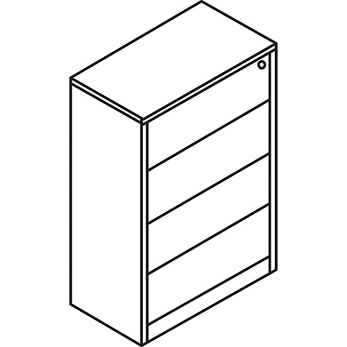 HON 10500 H10516 Lateral File 59.1" Height x 36" Width x 20" Depth - 4 - Finish: Sterling Ash (10516LS1)