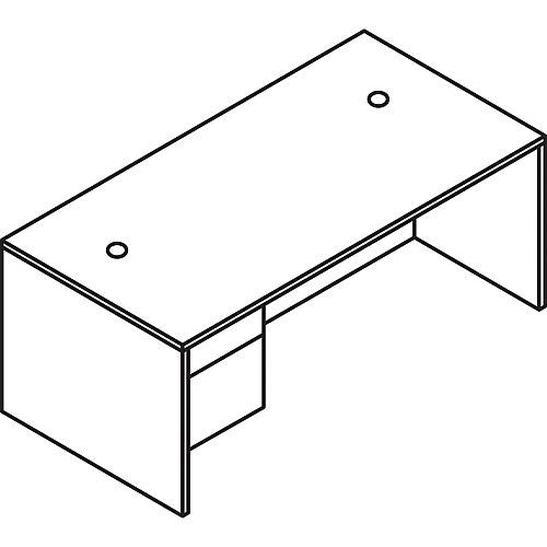 HON 10500 H10584L Pedestal Desk 29.5" Height x 66" Width x 30" Depth - 2 x Box, File Drawer(s)Left Side - Finish: Sterling Ash (10584LLS1)