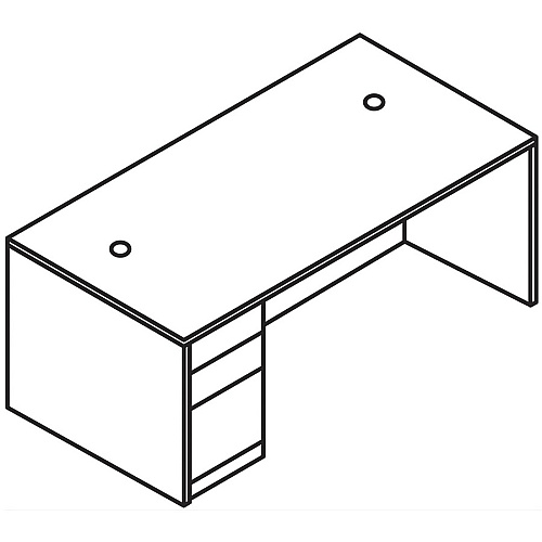 HON 10500 H105898L Pedestal Desk 29.5" Height x 66" Width x 36" Depth - 3 x Box, File Drawer(s)Left Side - Finish: Sterling Ash (105898LLS1)