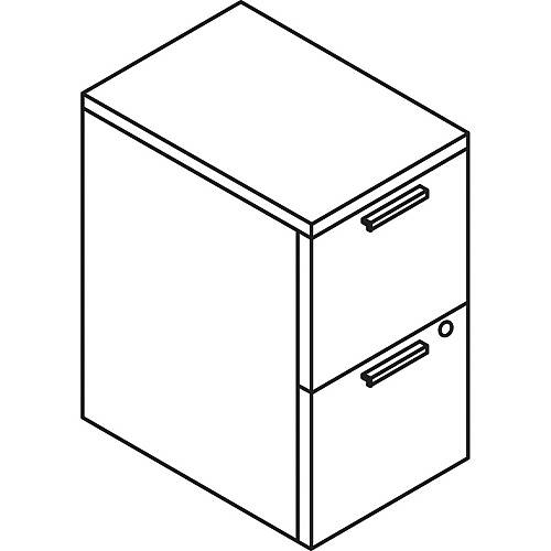 HON 10500 H105104 Pedestal x 15.8" Width - 2 x File Drawer(s) - Finish: Sterling Ash (105104LS1)
