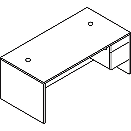 HON 10500 H10583R Pedestal Desk 29.5" Height x 66" Width x 30" Depth - 2 x Box, File Drawer(s)Right Side - Finish: Sterling Ash (10583RLS1)