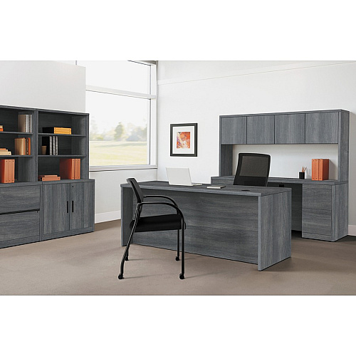 HON 10500 H10585R Pedestal Desk 29.5" Height x 72" Width x 36" Depth - 2 x Box, File Drawer(s)Right Side - Finish: Sterling Ash (10585RLS1)