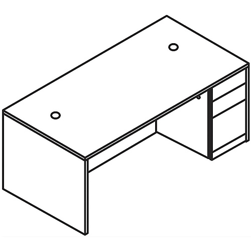 HON 10500 H105895R Pedestal Desk 29.5" Height x 72" Width x 36" Depth - 3 x Box, File Drawer(s)Right Side - Finish: Sterling Ash (105895RLS1)