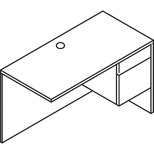 HON 10500 H10515R Return x 48" Width - 2 x Box, File Drawer(s) - Finish: Sterling Ash (10515RLS1)