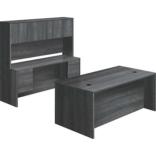 HON 10500 H105890 Pedestal Desk 29.5" Height x 72" Width x 36" Depth - 5 x Box, File Drawer(s) - Double Pedestal - Finish: Sterling Ash (105890LS1)