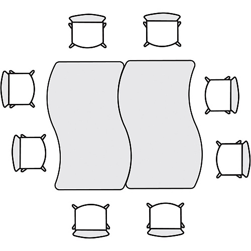 HON Build Series Ribbon Shape Tabletop Ribbon Top - 6 Seating Capacity - 25" to 34" Adjustment x 54" Width x 30" Depth - Moroccan - 1 Each (SW3054ENLM1K)