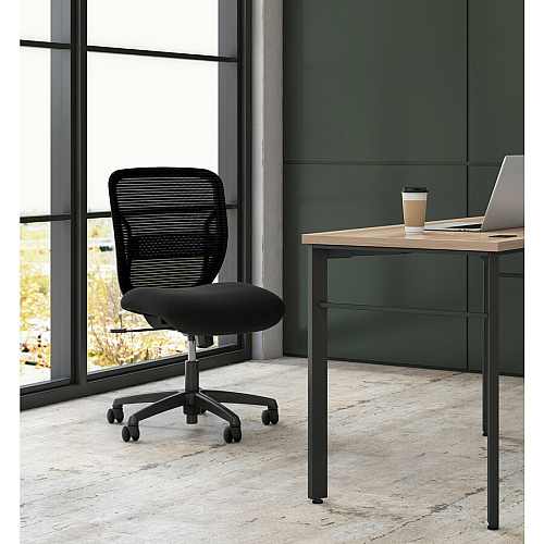 HON Gateway Chair Fabric Seat Material - Black Back Color - Mesh Back Material - Black Frame Color - Black - 1 Each (GVNMZ1ACCF10)