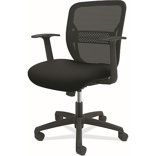 HON Gateway Chair Fabric Seat Material - Black Back Color - Mesh Back Material - Black Frame Color - Black - Armrest - 1 Each (GVFMZ1ACCF10)