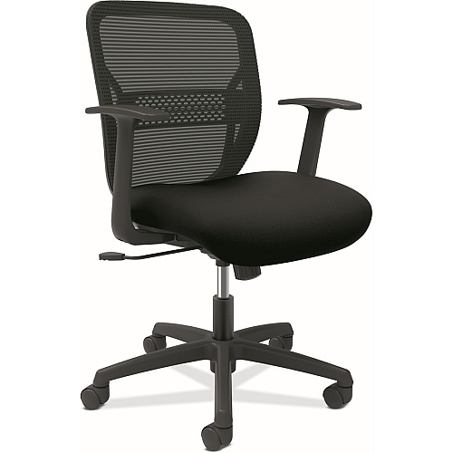 HON Gateway Chair Fabric Seat Material - Black Back Color - Mesh Back Material - Black Frame Color - Black - Armrest - 1 Each (GVFMZ1ACCF10)