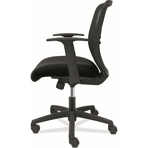 HON Gateway Chair Fabric Seat Material - Black Back Color - Mesh Back Material - Black Frame Color - Black - Armrest - 1 Each (GVFMZ1ACCF10)