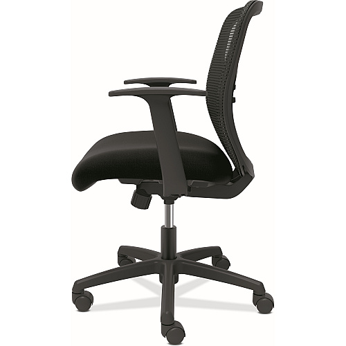 HON Gateway Chair Fabric Seat Material - Black Back Color - Mesh Back Material - Black Frame Color - Black - Armrest - 1 Each (GVFMZ1ACCF10)