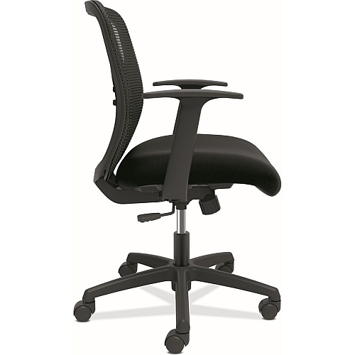 HON Gateway Chair Fabric Seat Material - Black Back Color - Mesh Back Material - Black Frame Color - Black - Armrest - 1 Each (GVFMZ1ACCF10)