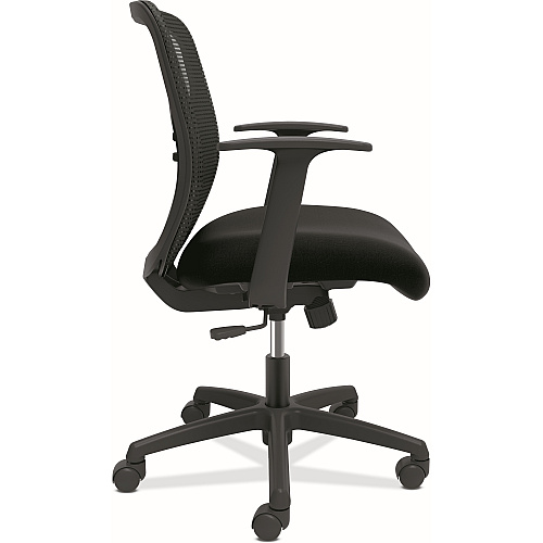 HON Gateway Chair Fabric Seat Material - Black Back Color - Mesh Back Material - Black Frame Color - Black - Armrest - 1 Each (GVFMZ1ACCF10)