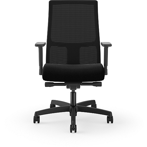 HON Ignition Chair Black Seat Color - Fabric Seat Material - Black Back Color - Mesh Back Material - Black Frame Color - Mid Back - 5-star Base - Black - 1 Each (IW103CU10)