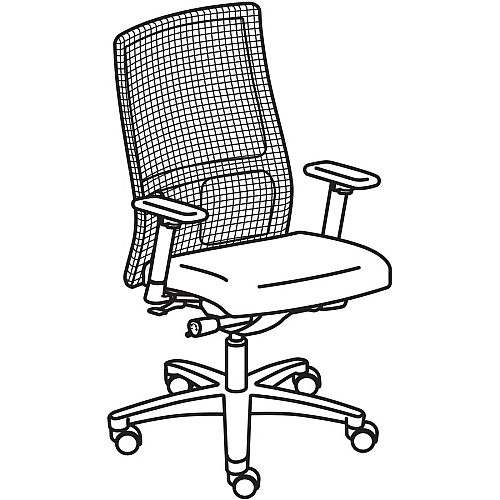 HON Ignition Chair Black Seat Color - Fabric Seat Material - Black Back Color - Mesh Back Material - Black Frame Color - Mid Back - 5-star Base - Black - 1 Each (IW103CU10)