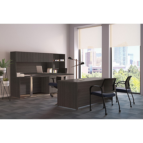 HON Mod HLPLDS6630 Desk Shell 29" Height x 66" Width x 30" Depth - Finish: Slate Teak (LDS6630LS1)