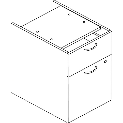 HON Mod HLPLPHBF Pedestal 20" Height x 15" Width x 20" Depth - 2 x Box, File Drawer(s) - Finish: Traditional Mahogany (PLPHBFLT1)