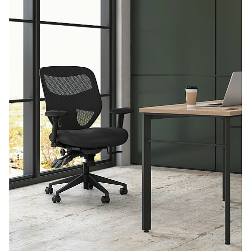 HON Prominent Task Chair Black Seat Color - Mesh, Polyester Seat Material - Black Back Color - Mesh Back Material - Black Frame Color - High Back - 5-star Base - Black - 1 Each (VL532MM10)