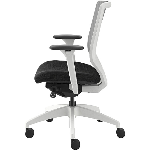 HON Solve Chair Black Seat Color - Fabric Seat Material - Fog Back Color - Mesh Back Material - Designer White Frame Color - Mid Back - Black - 1 Each (SVTM2FCP10DW)