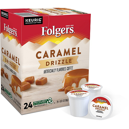 Folgers Folger K-Cup Buttery Caramel Coffee Compatible with Keurig K-Cup Brewer - Medium - 24 K-Cup - K-Cup - Buttery Caramel, Caramel, Arabica - Kosher - 24 / Box (7461)