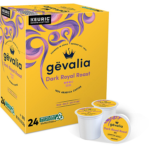 Gevalia K-Cup Dark Royal Roast Coffee Compatible with Keurig Brewer - Dark - K-Cup - Arabica - 24 / Box (8032)