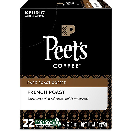 Peet's Coffee&reg; K-Cup French Roast Coffee Compatible with Keurig Brewer - Dark - K-Cup - 22 / Box (2405)