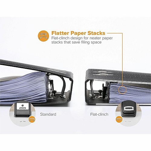 Bostitch Antimicrobial Flat Clinch Stapler Staples Upto 40 Sheet - Holds Upto 210 Staple - Full Strip - Black - Steel, Rubber - 1 Each (B275RBLK)