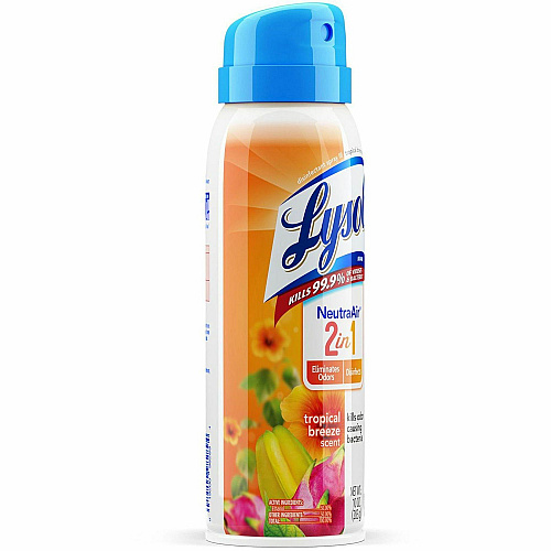 Lysol&reg; Neutra Air 2-in-1 Spray, 10 oz, Tropical Breeze Scent, 1/Each 10 oz (0.62 lb) - Tropical Breeze Scent - 1 Each - Deodorize (98289)