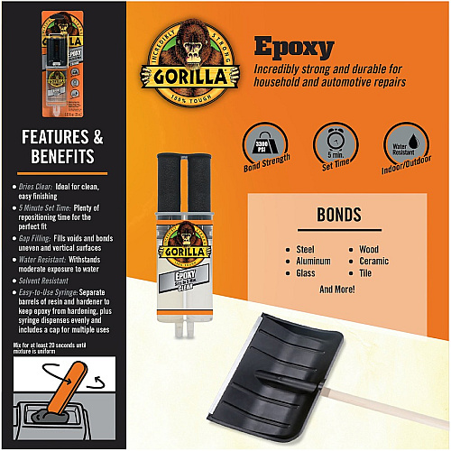 Gorilla Glue Epoxy Clear Glue 0.85 oz - Clear - 1 Each (4200101)