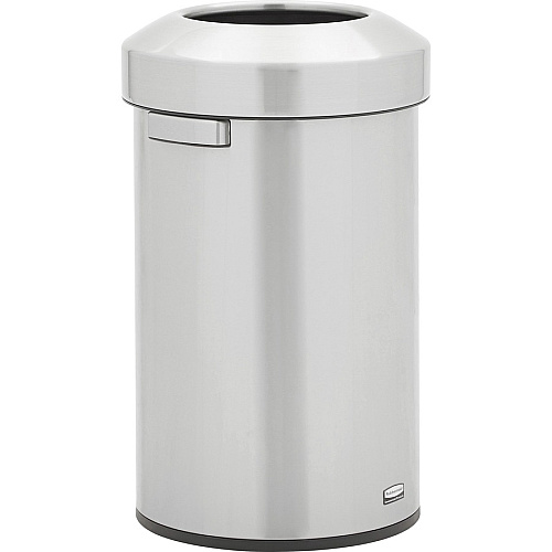 Rubbermaid Commercial Refine Waste Container 16 gal Capacity - Round - Ergonomic Handle, Non-skid, Fingerprint Resistant, Durable - 26.3" Height x 15.9" Width - Metal - Stainless Steel - 1 Each (2147583)