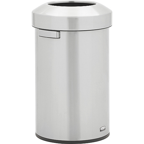 Rubbermaid Commercial Refine Waste Container 16 gal Capacity - Round - Ergonomic Handle, Non-skid, Fingerprint Resistant, Durable - 26.3" Height x 15.9" Width - Metal - Stainless Steel - 1 Each (2147583)