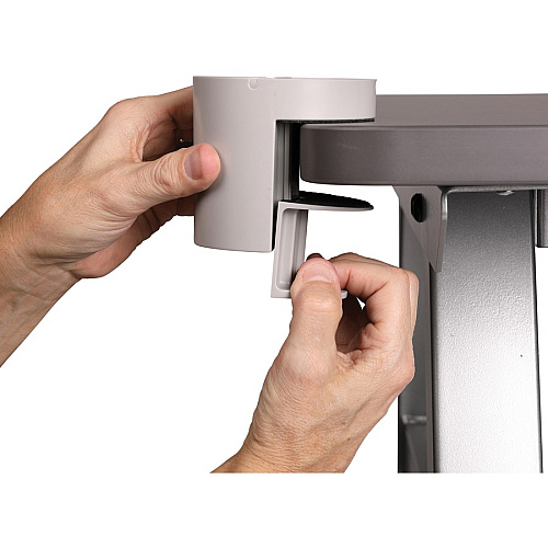 Deflecto Small Standing Desk Organizer 3.50" Height x 3.85" Width x 3.85" Depth - Portable, Spring Loaded, Built-in Cord Catcher - Gray - Acrylonitrile Butadiene Styrene (ABS) - 1 Each (400001)